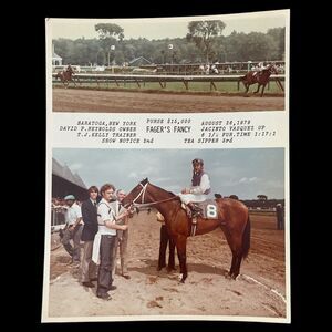 Vintage 1979 Saratoga Horse Racing Photo Fager’s Fancy Jacinto Vasquez
